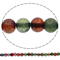 Natural Crackle Agate Bead, Round multi-colored Approx 1mm Approx 15.3 Inch 