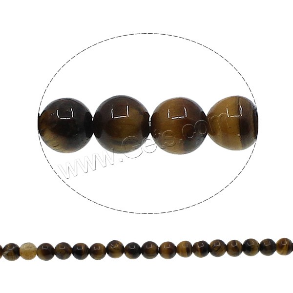 Tiger Eye Beads, Round, different size for choice, Hole:Approx 1mm, Length:Approx 15.3 Inch, Sold By Strand