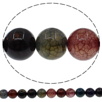 Natürliche Crackle Achat Perlen, Geknister Achat, rund, verschiedene Größen vorhanden, farbenfroh, Bohrung:ca. 1mm, Länge:ca. 15.3 ZollInch, verkauft von Strang