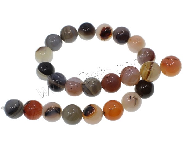 Natürliche Streifen Achat Perlen, rund, verschiedene Größen vorhanden, farbenfroh, Bohrung:ca. 1mm, Länge:ca. 15.7 ZollInch, verkauft von Strang