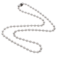 Мода нержавеющей стали ожерелье цепь, нержавеющая сталь, разный размер для выбора & мяч цепь, оригинальный цвет, длина:24 дюймовый, продается Strand
