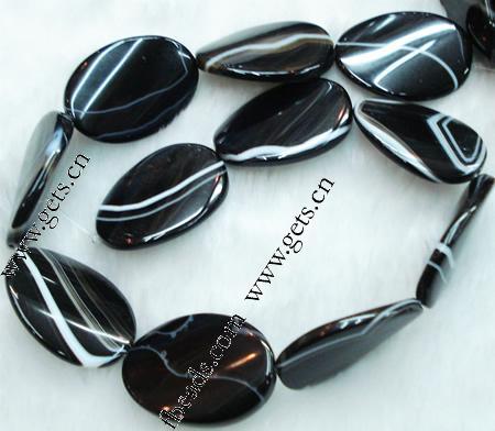 Natural Lace Agate Beads, Oval, more sizes for choice, black, Grade AAA, Length:Approx 16 Inch, Sold By Strand