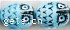 Tierische Porzellan Perlen, Handzeichnung, blau, 16x20mm, Länge:16 ZollInch, 20PCs/Strang, verkauft von Strang