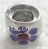 Enamel Zinc Alloy European Beads, Drum, plated, without troll & large hole 
