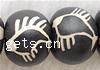 Polymer Clay Jewelry Beads, Rondelle, black Inch 