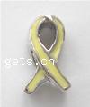 Enamel Zinc Alloy European Beads, Awareness Ribbon, plated, without troll & large hole Approx 4.5mm 