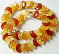 Amber Necklace, Round, imitation amber, 21mm Inch 
