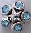 Rhinestone Zinc Alloy European Beads, Star, plated, without troll & with rhinestone Approx 4.5mm 
