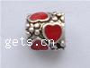 Enamel Zinc Alloy European Beads, Tube, plated, without troll & large hole Approx 4mm 