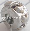 Sterling Silver European Clip, 925 Sterling Silver, Tube, plated, with heart pattern Approx 4mm 
