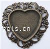 Iron Cabochon Setting, Heart, plated nickel, lead & cadmium free 