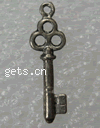 Zinklegierung Schlüssel Anhänger, plattiert, keine, frei von Kadmium, Grade A, 7x22mm, ca. 1066PCs/kg, verkauft von kg