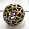 Zinc Alloy Hollow Beads, Round, plated 15mm 