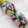 Millefiori Glass Beads, Nuggets & with flower pattern, mixed colors Inch 