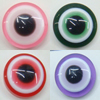 Evil Eye Resin Beads, Flat Round 10mm 