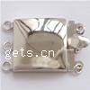 Sterling Silber Box Verschluss, 925 Sterling Silber, Quadrat, 3-Strang & glatt, keine, verkauft von PC