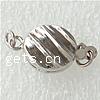 Sterling Silver Box Clasp, 925 Sterling Silver, Oval, plated, single-strand & corrugated 