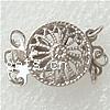 Sterling Silver Box Clasp, 925 Sterling Silver, Flat Round, plated, with flower pattern 12mm 
