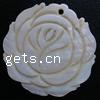 Carved Shell Pendants, Flower 45mm Approx 18mm 
