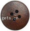 4 Hole Wood Button, Coin 