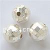 Sterling Silver Faceted Beads, 925 Sterling Silver, Round, plated 10mm Approx 2mm 