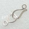 Sterling Silver Hook and Eye Clasp, 925 Sterling Silver, plated, single-strand 