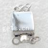 Sterling Silver Box Clasp, 925 Sterling Silver, Square, plated, smooth 