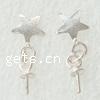 Sterling Silver Earring Drop Component, 925 Sterling Silver, Star, plated 
