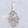 Sterling Silver Pinch Bail, 925 Sterling Silver, Rhombus, plated, with cubic zirconia 