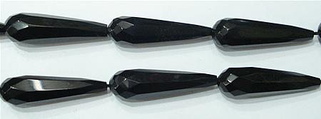 Perles Agates Noires naturelles, agate noire, larme, multiple tailles pour le choix & facettes, Longueur:Environ 16 pouce, Vendu par brin