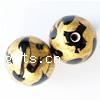 Gold Foil Lampwork Beads, Round Shape, 14mm 
