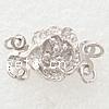 Sterling Silver Box Clasp, 925 Sterling Silver, Flower, plated, layered 8.5mm 