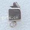 Sterling Silver Box Clasp, 925 Sterling Silver, Square, plated, smooth & single-strand 