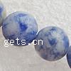 Blue Spot Beads, Round Inch 