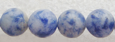 Blauer Fleck Perlen, blauer Punkt, rund, Weitere Größen für Wahl, Länge:15 ZollInch, verkauft von Strang