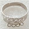 Brass Loop Ring Base, plated, adjustable 5.2mm Approx 2mm, US Ring .5 
