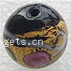 Gold Foil Lampwork Beads, Round Shape 14mm Approx 1.5MM 
