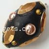 Indonesia Jewelry Beads, with iron chain & Polymer Clay & Brass & Acrylic, Oval, large hole cadmium free Approx 3mm 