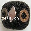Indonesia Jewelry Beads, with Glass Seed Beads & Brass & Iron, Drum, large hole cadmium free Approx 3mm 