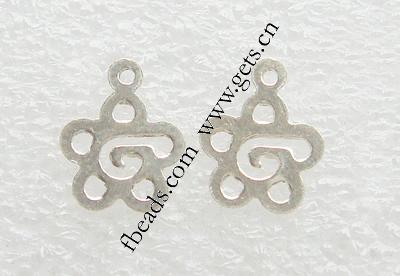 Sterling Silver Tag, 925 Sterling Silver, Flower, plated, more colors for choice, 7x7x0.5mm, Hole:Approx 1mm, Sold By PC
