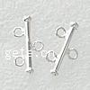 Sterlingsilber Verbinder Stange, 925 Sterling Silber, plattiert, 1/2-Schleife, keine, 15x3mm, Bohrung:ca. 1.5mm, verkauft von PC
