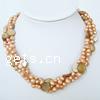 Shell Freshwater Pearl Necklace, with Shell, brass spring ring clasp , 6-7mm,12mm Inch 