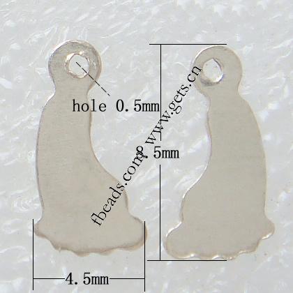 Sterling Silver Tag, 925 Sterling Silver, Footprint, plated, more colors for choice, 8.5x4.5x0.5mm, Hole:Approx 0.5mm, Sold By PC