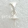Sterling Silver Peg Bail, 925 Sterling Silver, plated, with troll Approx 3mm 
