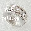 Rondelle Rhinestone Spacer, with Zinc Alloy, Flat Round, plated, with Mideast rhinestone nickel, lead & cadmium free Approx 4mm 
