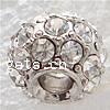 Rhinestone European Beads, with Zinc Alloy, Rondelle, plated cadmium free Approx 5.5mm 