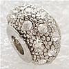 Rhinestone European Beads, with Zinc Alloy, Rondelle, plated, plating thickness more than 3μm Approx 5mm 