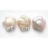 No Hole Cultured Freshwater Pearl Beads, Flower, natural 18mm 