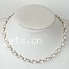 Collar de perlas de plata esterlina, plata de ley 925, con perla, 12x11mm, longitud:aproximado 15.8 Inch, Vendido por Sarta