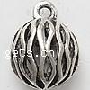 Zinc Alloy Hollow Pendants, Round, plated 15mm Approx 2.5mm 
